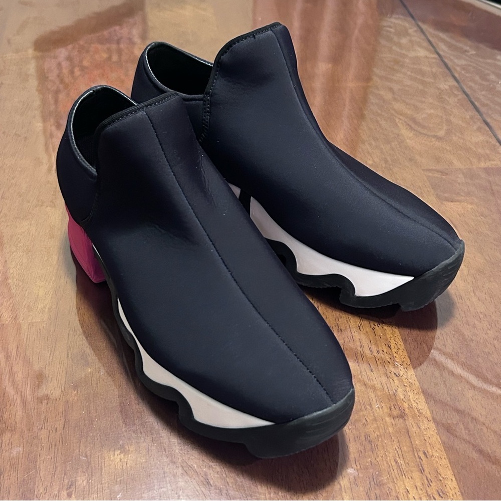 iRi NYC Black White Platform Slip On Athletic Comfort Shoes Women's EU 39 US 8.5 - Picture 2 of 14
